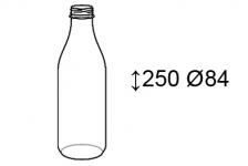 Бутылка 1Л 38мм прозрачная круглая+крышка (100шт, ДШВ 92*78*26см, 3,2кг)(ВД 250х84мм)