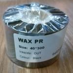 ВОСК (wax Premium) 40mm*300m*Ink INside/ втулка 25,4mm(1"core) (transparent leader*with no notched)