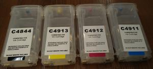 HP ДЗК c4844/4911/4912/4913(without ink) 130ml for HP500/800 permanent chips (не показывает уровень)