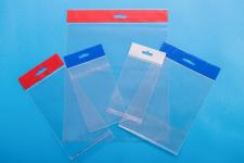 Пакет PVC с ушком (европетля)(за шт)для A6 бумаги (20 листов)голубой цвет  Plastic Bag (Blue Hanger)ширина 11,